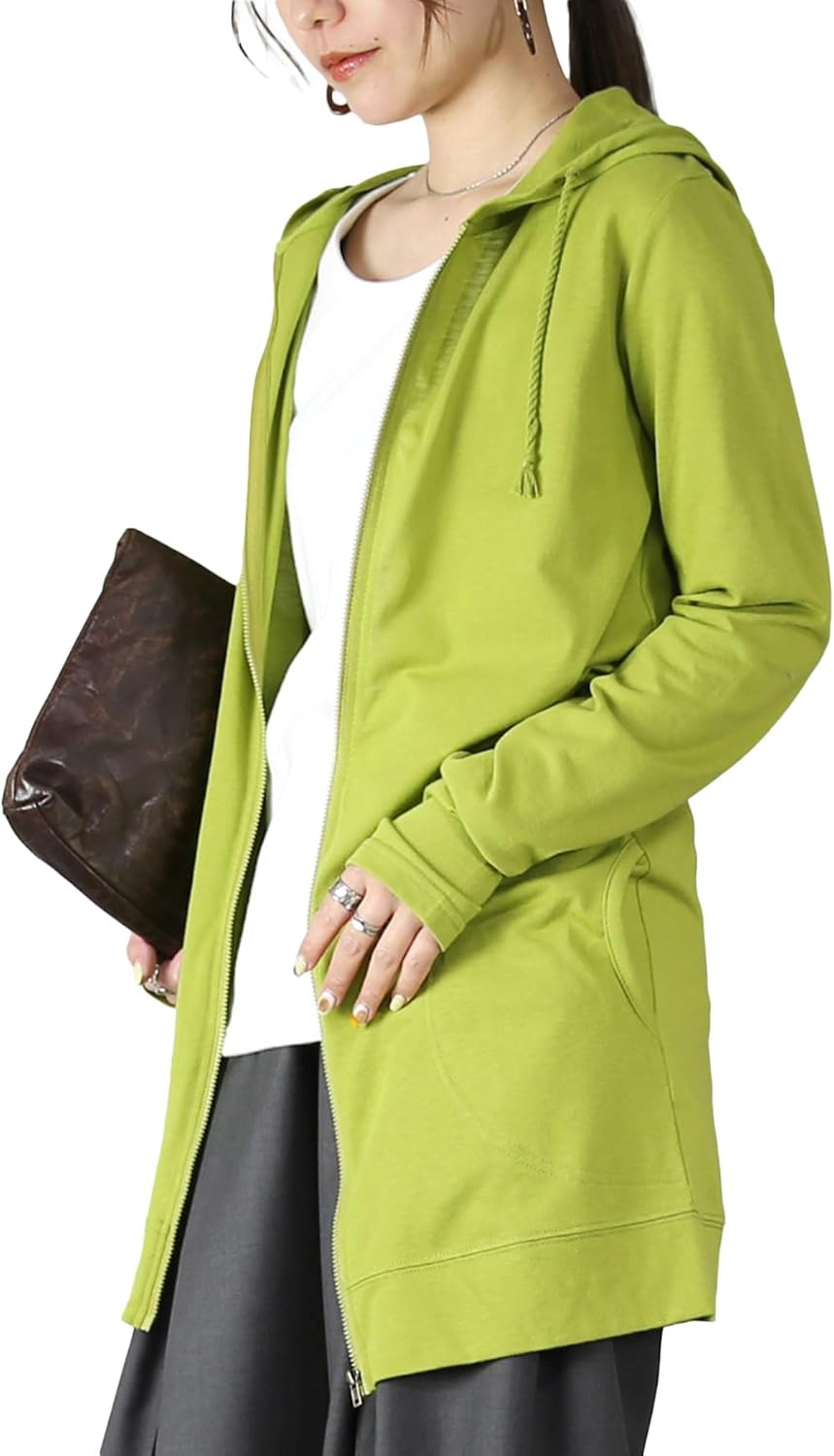 美品  INDIVI インディヴィ (44) ジップアップパーカー ロングコート アンドイット and it_ 【and it_】UVカット指穴ロングZIP